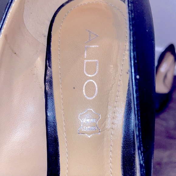 Worn Once - Real Black Leather Aldo Heels - Size 8 - Picture 5 of 5